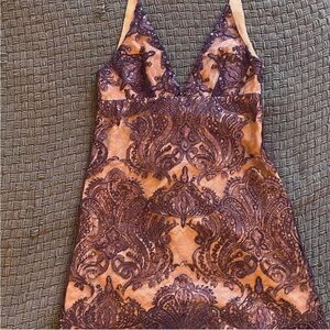 Free People Beige and Gray Textured Top